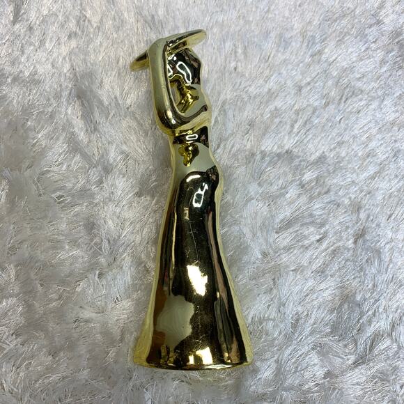 80s 90s Gold Lady Figurine Shelf Decor 9" x 3 x 2" - Picture 3 of 3